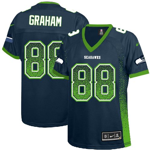 Women's Elite Jimmy Graham Nike Jersey Navy Blue - #88 Drift Fashion NFL Seattle Seahawks